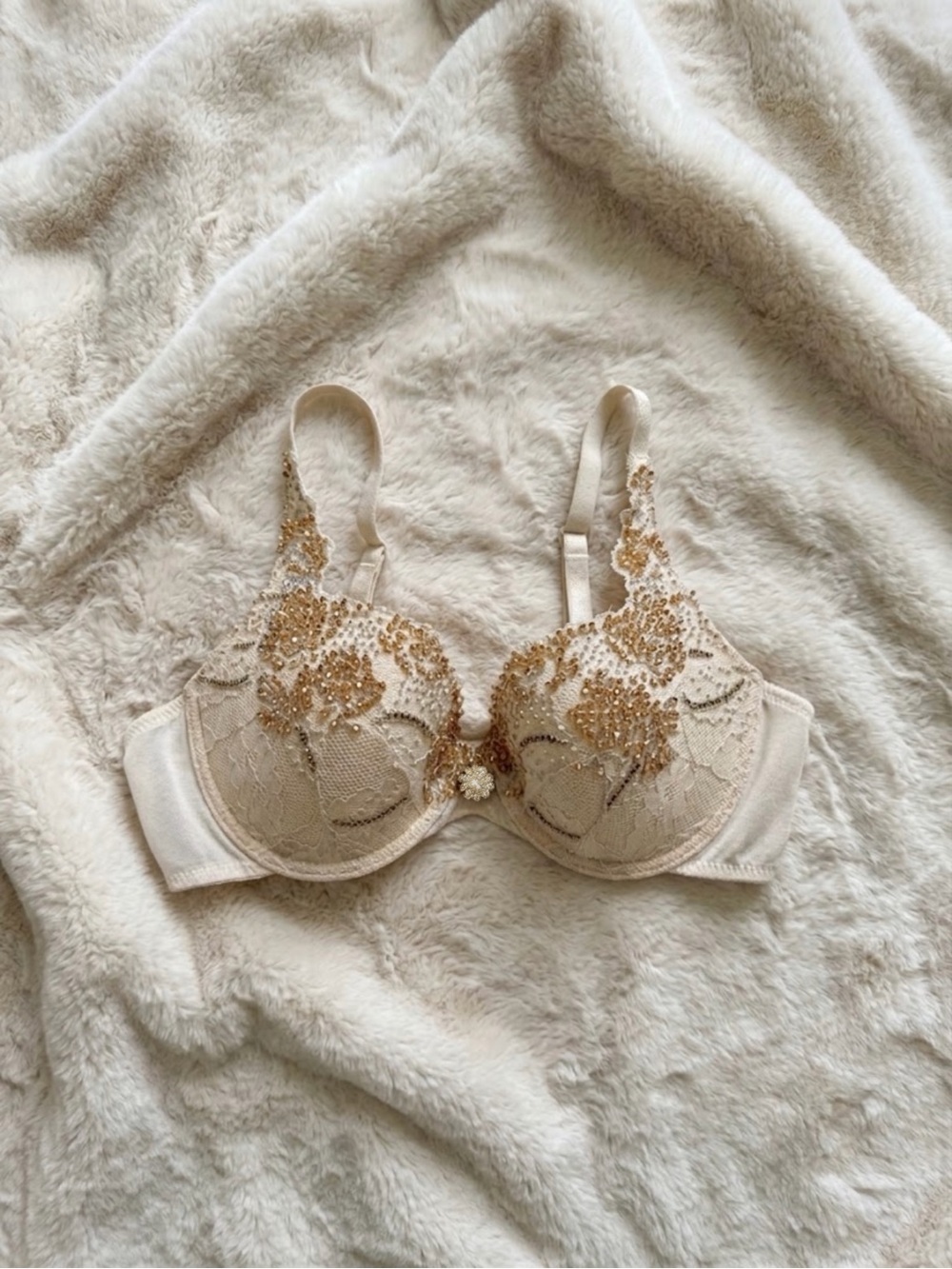 Marciano Champagne Embellished Lace Bra